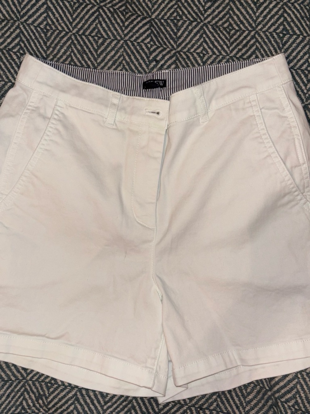 J. Crew White High-Rise  Shorts